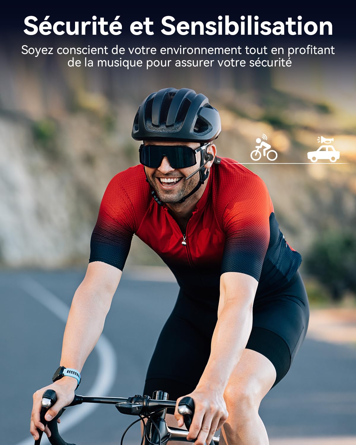 Casque Bluetooth à Oreilles Ouvertes, Microphone antibruit AI, Casque sans Fil à Conduction d'air, Batterie de 10 Heures, Design léger de 32 g pour Le Travail