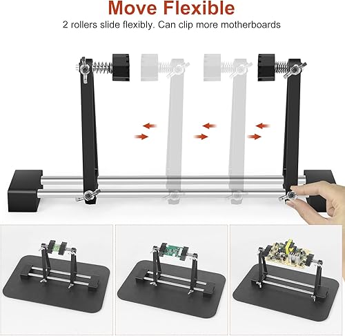 Miniatura 4 de Helping Hands - Estación de soldadura, 12 x 7.8 pulgadas, base extra grande y resistente, 5 soportes de soldadura para lupa LED, soporte para placas