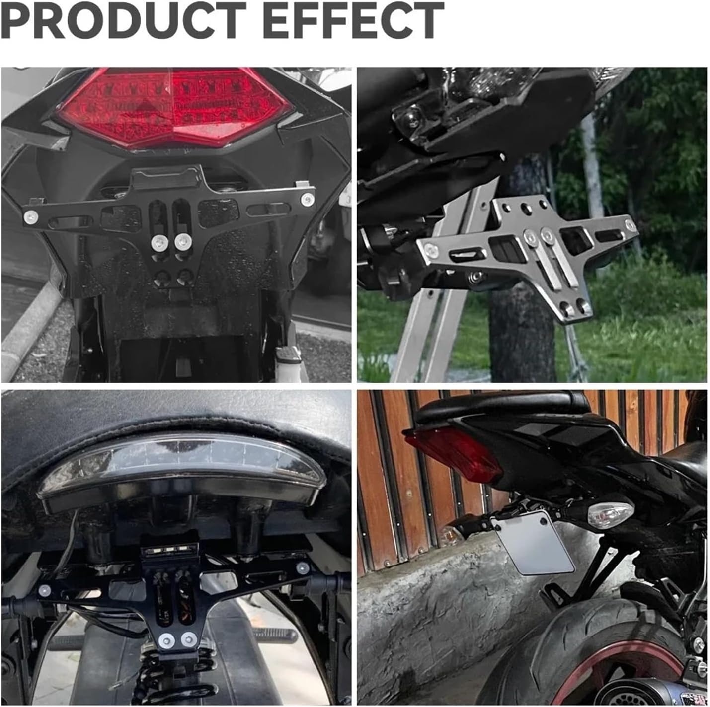 Compatible with Kawasaki Z800 Z1000 Z750R Versys 650 Motorcycle Accessories License Plate Holder License Plate Frame with Turn Signal Light(A)