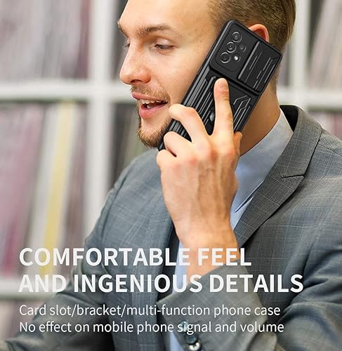 Miniatura 6 de CCSmall Funda para Samsung Galaxy A23 4G5G con tarjetero, protección resistente con anillo magnético, función atril, cubierta de cámara deslizante