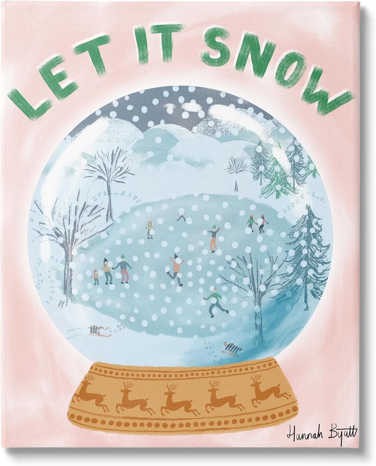 Stupell Industries Let It Snow Globe Canvas Wall Art by Hannah Byatt
