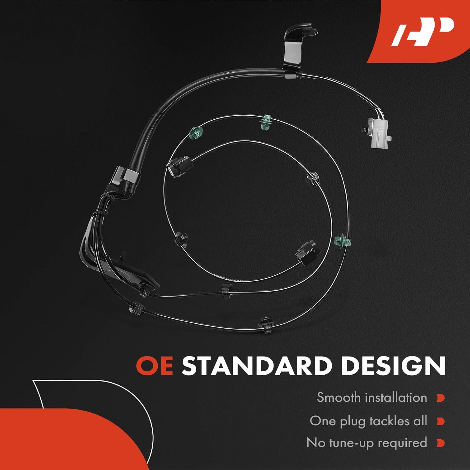 A-Premium Wire Harness for Rear Center ABS Wheel Speed Sensor Compatible with Toyota Models - 4Runner 2003-2009, FJ Cruiser 2007-2010 - 4 Blades, Without Sensor