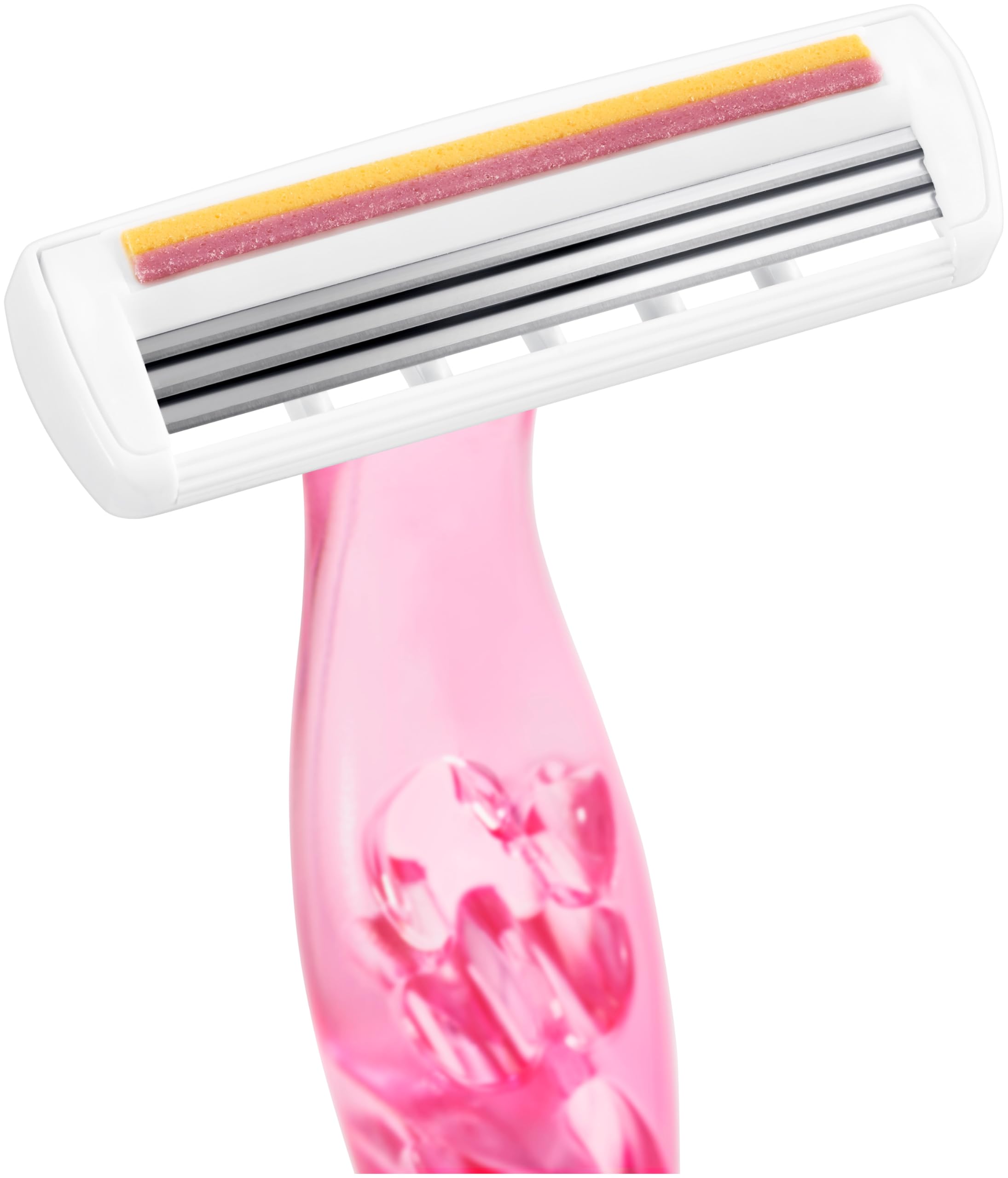 BIC Miss Soleil Colour Collection, rasoio a tripla lama da donna, in acciaio inox, con manici a fiore, confezione da 8