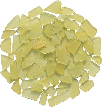 QYGL Sea Glass for Crafts - 14oz Yellow Seaglass Pieces