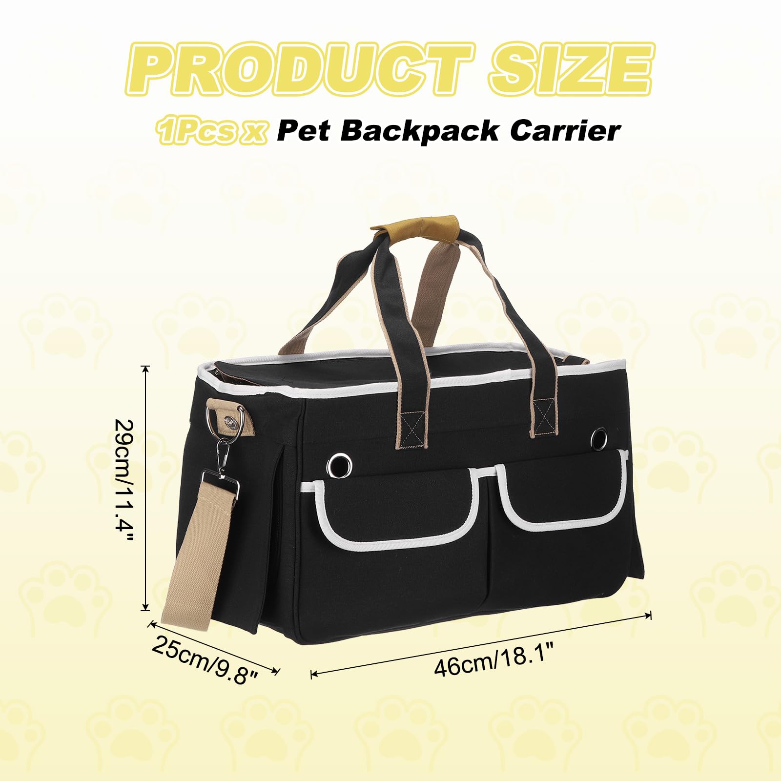 QUARKZMAN Transportador para Gatos, Cubierta Enrollable, Transportador para Mascotas Transpirable Bolsa De Viaje para Mascotas hasta 16.5 Lbs (Negro),