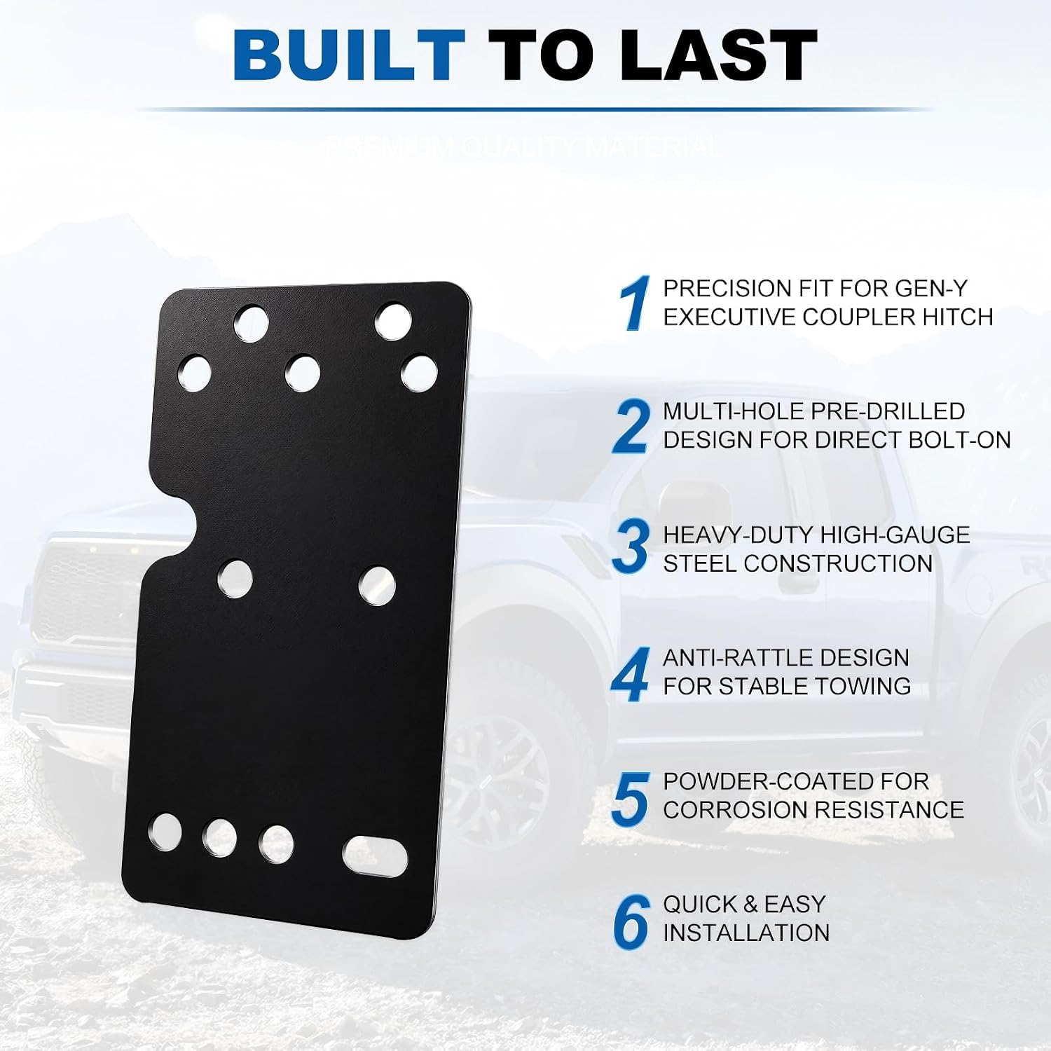 Trailer Hitch Shim 1/4" Filler Shims Compatible with Gen‑Y 12.5" Executive Coupler Hitch Wings,2 Pack