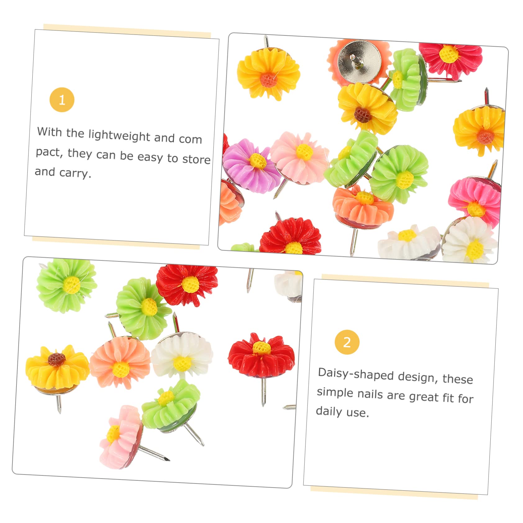 NUOBESTY 180stücke Bunte Daisy-pinnnadeln Aus Kreative Daumenstecker Für Korktafeln Vielseitige Push- Für Kunst Und Bastelprojekte Für Reisefotos Und Kartenmarkierungen