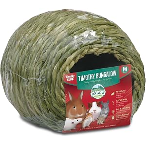 Oxbow Timothy Hay Bungalow, Rabbit & Guinea Pig Hideout, Edible & Hand-Woven Bunny House, No Wires or String, Small Pet Accessories, for Rabbits, Guinea Pigs, Chinchillas & Rats, Medium