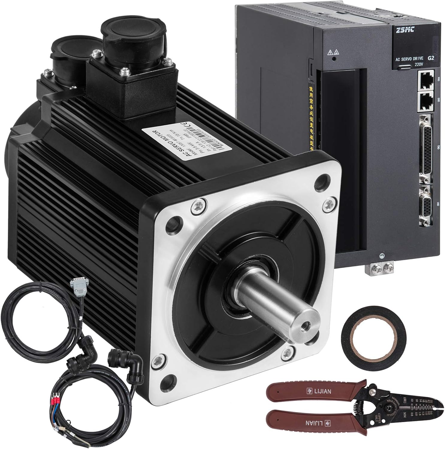 Mophorn Servo Motor, AC 130ST-M15025 Servo Motor 3.8KW 15N.m 2500rpm Pro Servo Motor with KRS Servo Motor Drive Control CNC Machine Cutting Engraving Packaging in Automatic Control Field, 220V