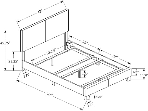 Miniatura 2 de Monarch specialties , Cama, aspecto de cuero, blanco, individual