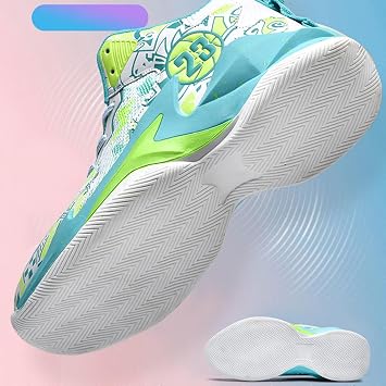 Basketball Shoes Mens Shoes Womens Shoes Lightweight Breathable Sneakers Outdoor Anti Slip Sports Running Shoes Graffiti Style Basketball Shoes (Color : D, Size : 12.5 Women/11 Men)