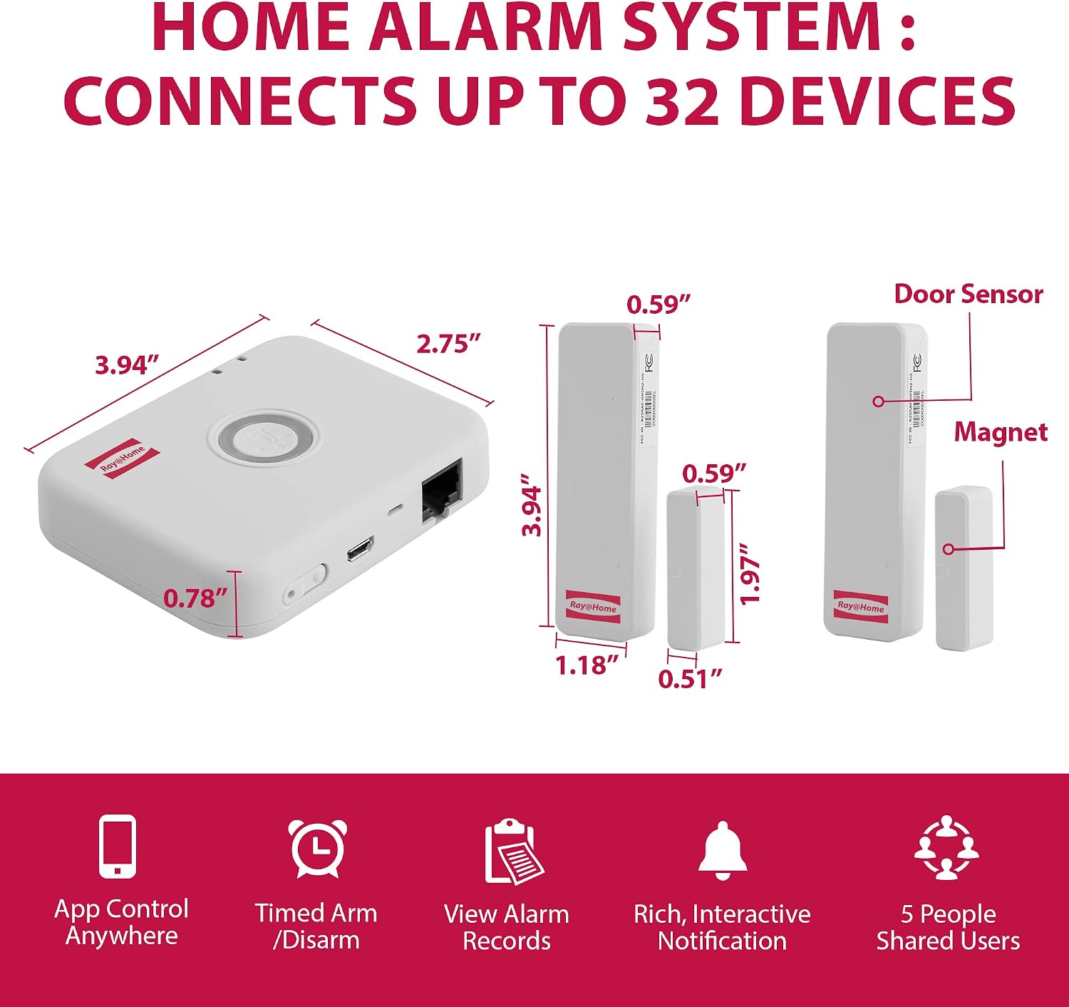 Exclusive Discount 🔥 Ray@Home 3Pcs DIY Sensor Package (2 Door Sensors, Smart Hub) Wireless Home Security Safety Kit - Indoor Outdoor, Long Lasting Battery up to 10 Years, Free App Control and Monitor Featured Product Ray@Home 3Pcs DIY Sensor Package (2 Door Sensors, Smart Hub) Wireless Home Security Safety Kit - Indoor Outdoor, Long Lasting Battery up to 10 Years, Free App Control and Monitor