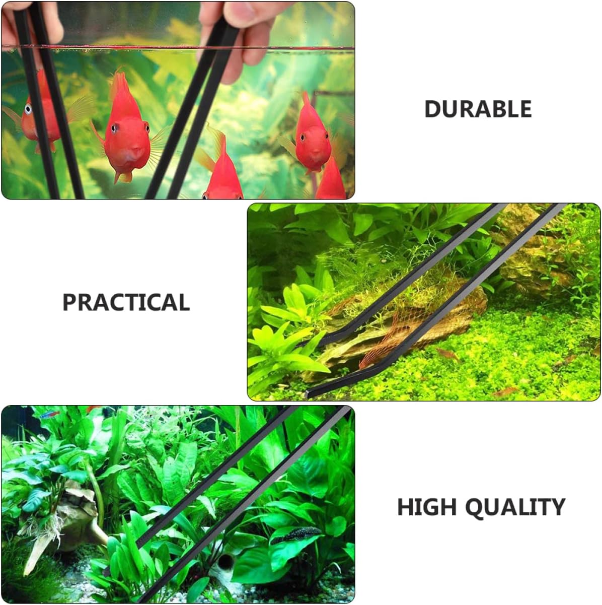Mipcase 6pcs Aquarium Tweezers Set Aquatic Plant Tongs for Cleaning Fish Tanks Ergonomic Design for Easy Use Straight Crooked Tweezers for Water Plant Maintenance