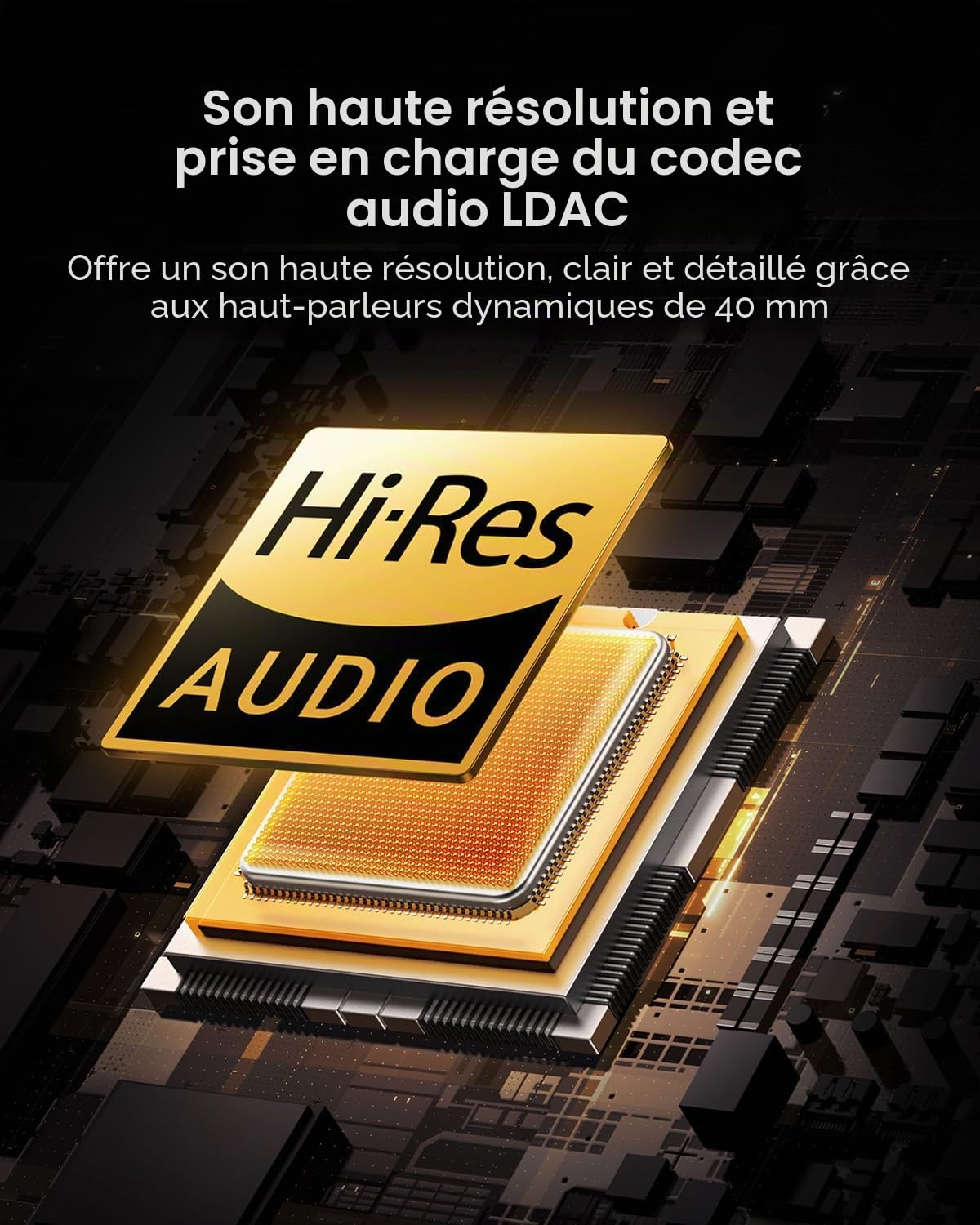 UGREEN HiTune Max6 Studio Pro 55614 Casque sans fil avec réduction active du bruit 100 heures d'autonomie Blanc