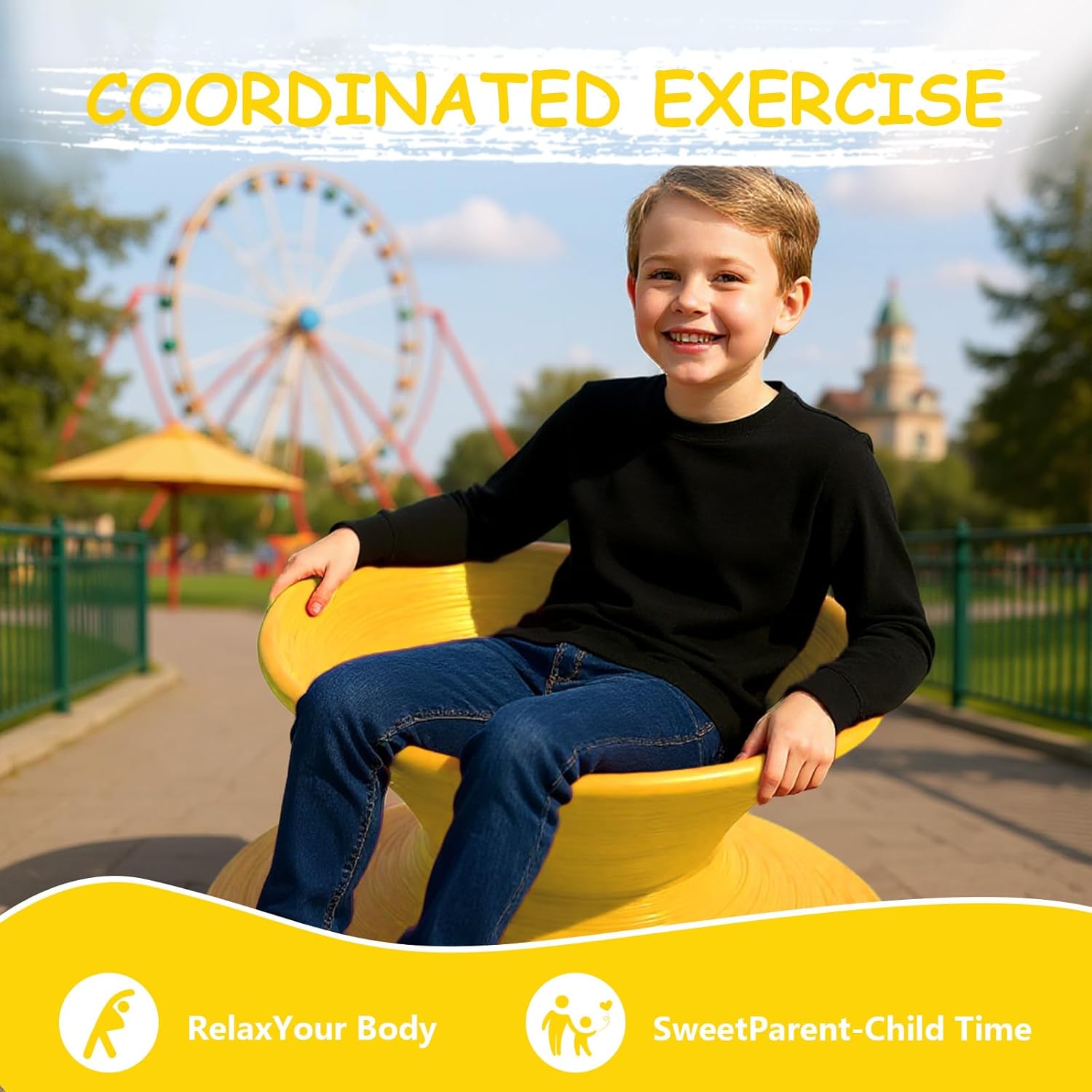 360°Rotating Gyro Swivel Stool, Ergonomic Sensory Spin Chair for Indoor & Outdoor Use, Modern Spinning Chair for Under 7 Years Old