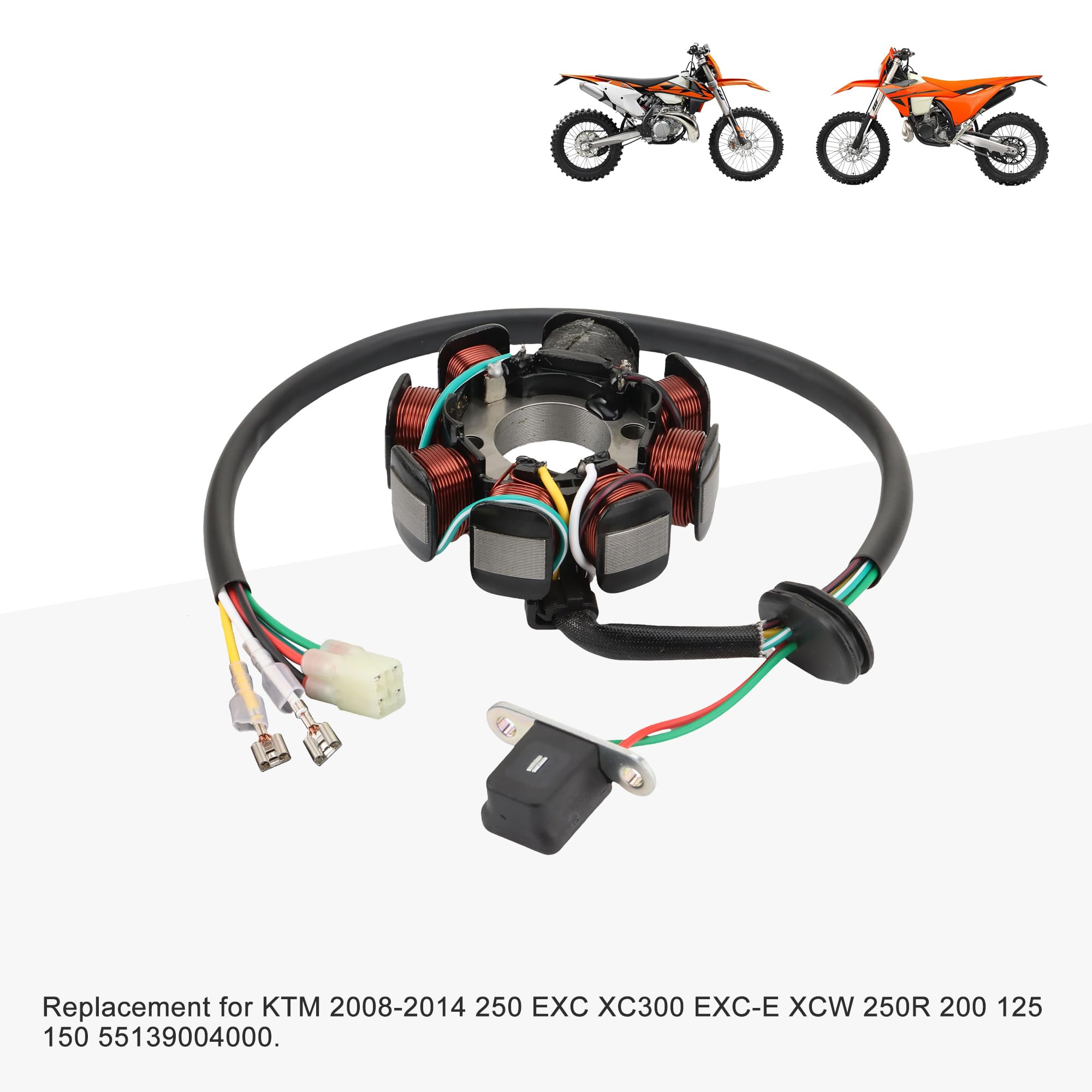 GOOFIT Générateur d'allumage de stator magnétique Remplacement pour 250 EXC XC300 EXC-E XCW 250R 200 125 150 55139004000