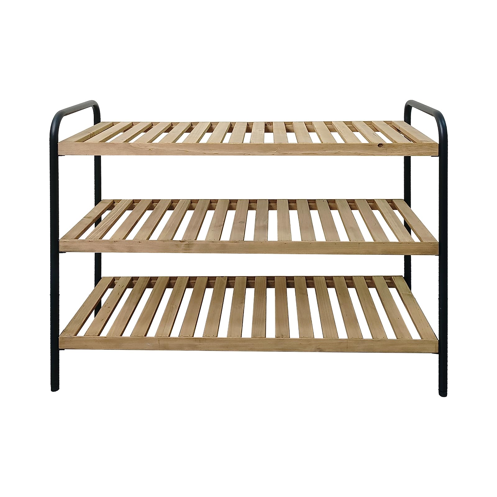 XZ-23244 Zapatero de 3 Niveles de Madera y Metal – Estante Organizador para Zapatos, Diseño Industrial, 70.5×28×56.6 cm – Ideal para Entrada, Dormitorio o Baño