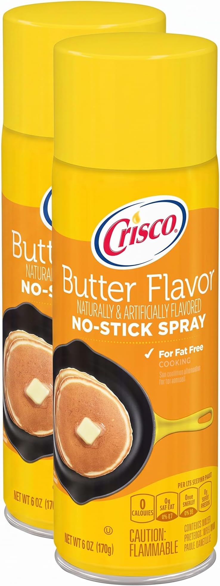 No-Stick Cooking Spray, Butter, 6 Ounce (Pack of 2)
