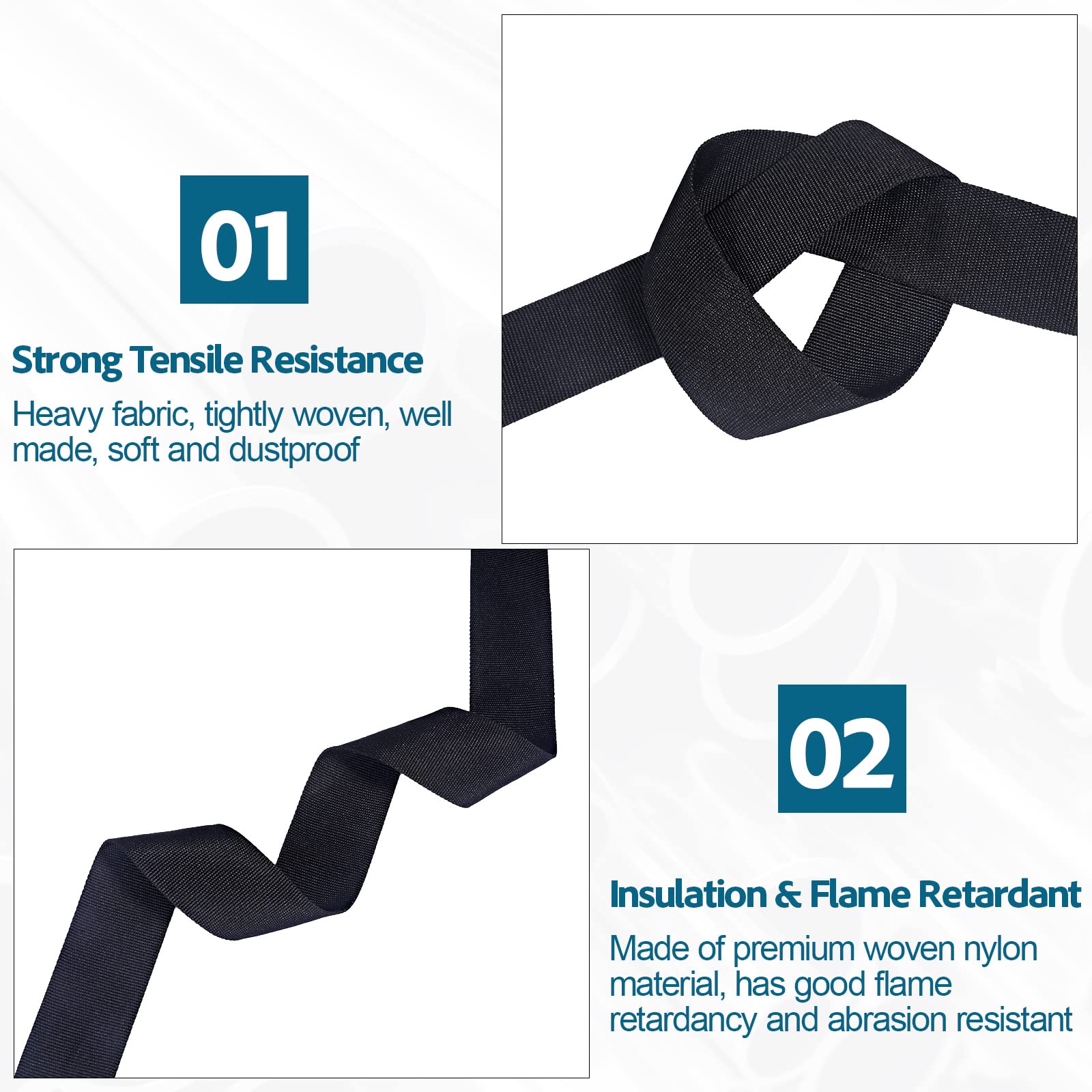 Nylon Protective Hose Sleeve - 1" ID, 10ft Length, Black, For Welding Cables & Hydraulic Hoses