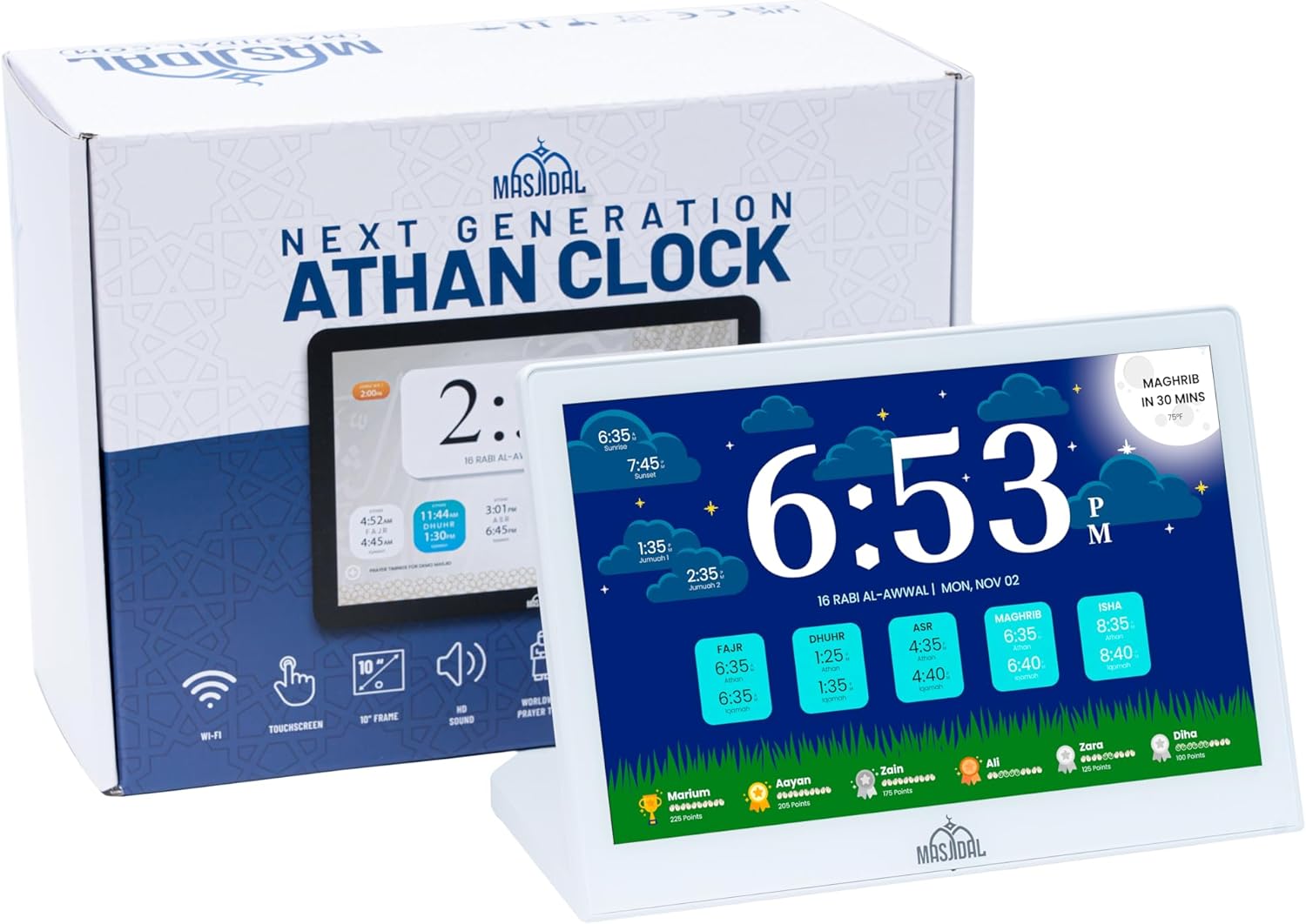 10" Digital Azan Clock with WiFi