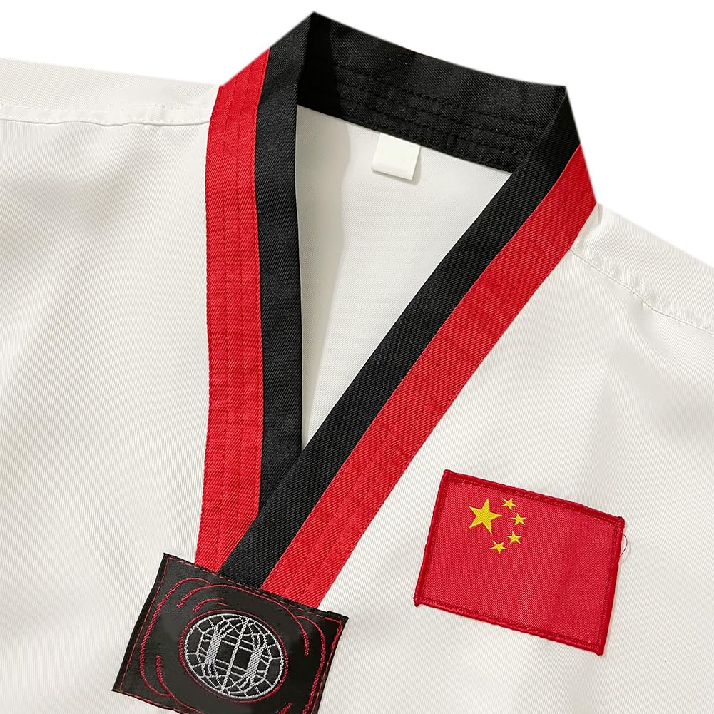 Adultos Traje de Taekwondo Niños Cuello en V Uniforme Artes Marciales Estudiante Aikido Judo Sets Kung Fu Ropa de Entrenamiento Manga Larga Algodón Traje de Karate
