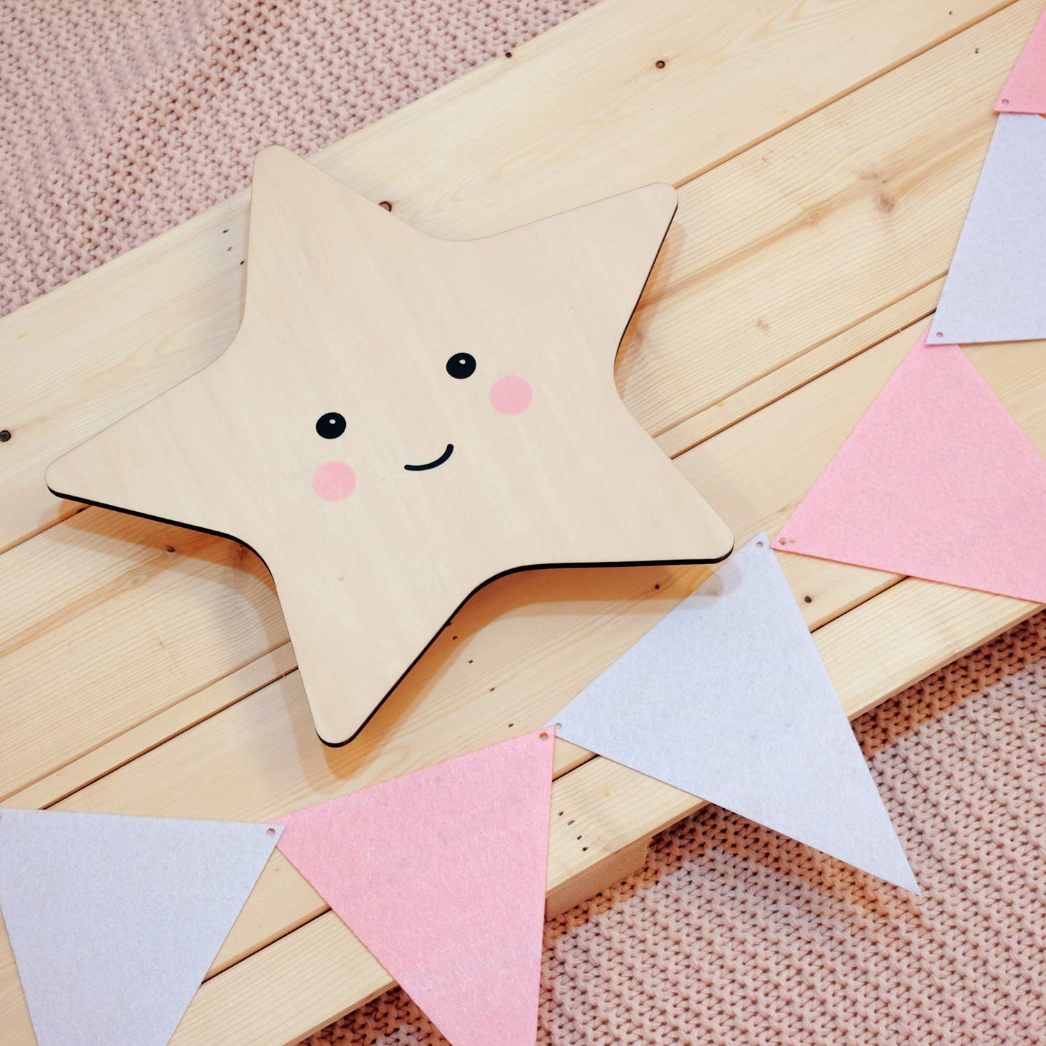 reer lumilu Silhouette Light Star 52177 Applique murale en forme d'étoile - Cadeau de baptême - Cadeau d'anniversaire pour garçons et filles - Marron