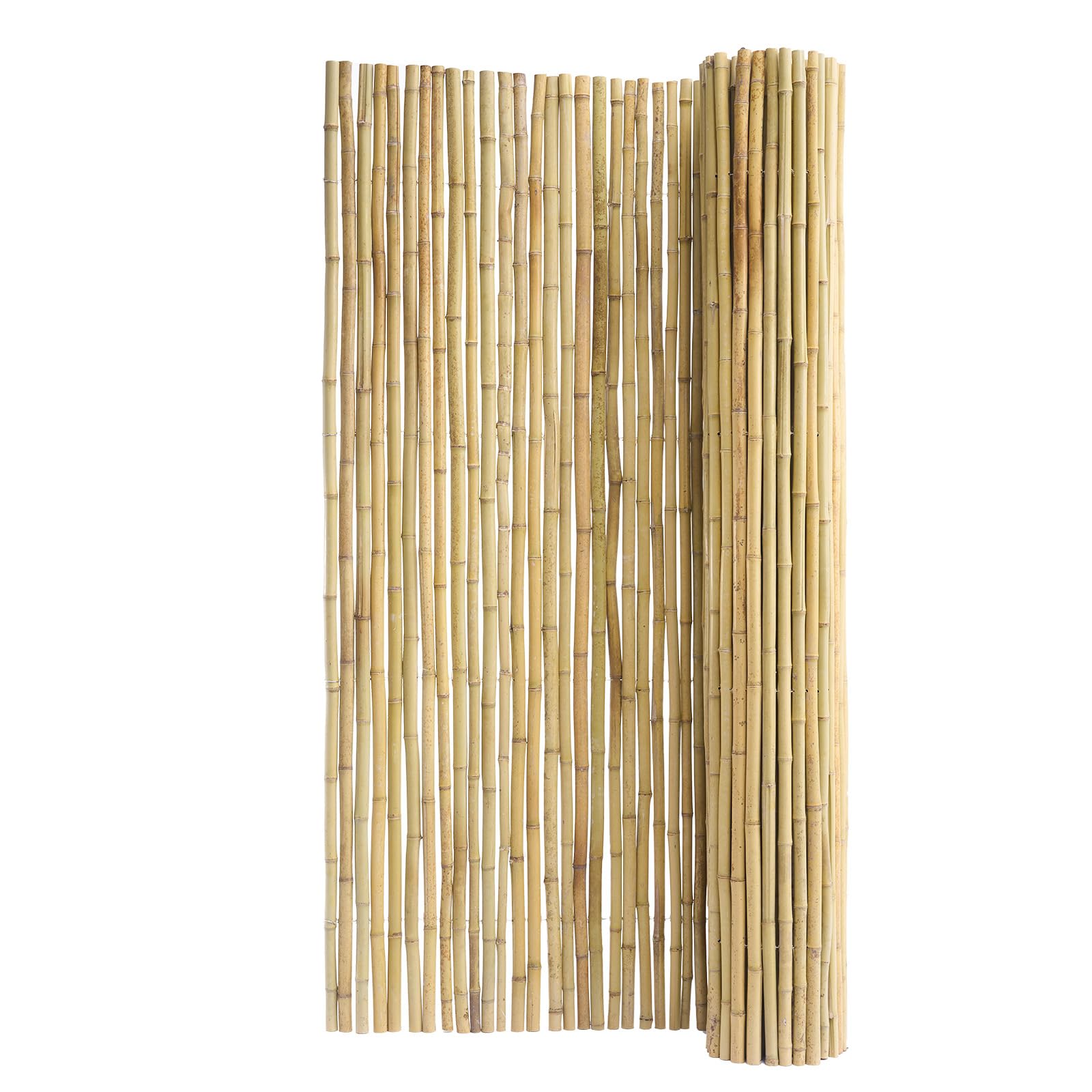 VEVOR Valla de Bambú Natural 2,​4 x 1,​8 m Pantalla de Privacidad Rollo Protector de Bambú Decorativo Pantalla de Privacidad para Jardín, Patio Trasero, Balcón, Terraza, Piscina, Terraza, Madera natural