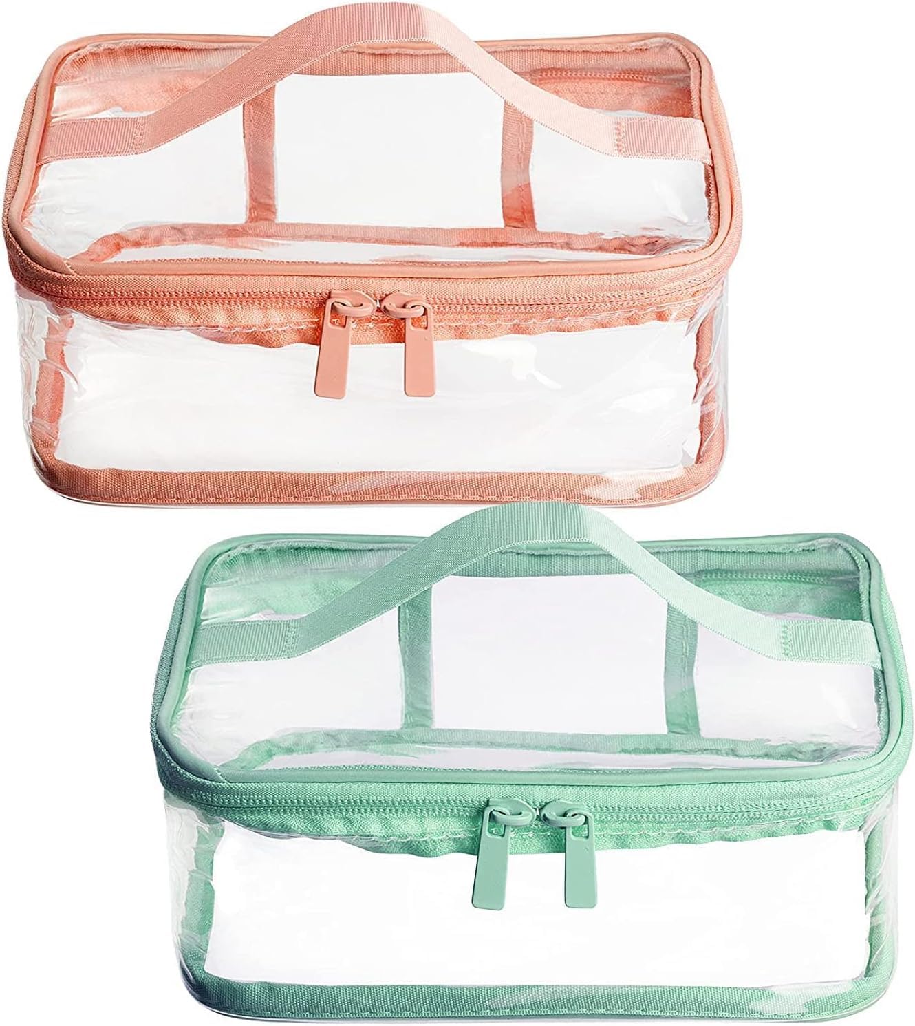 GottaHaveit Travel Toiletry Bag - Clear Makeup Bag for Cosmetics and Toiletries. See Thru Pouch, Waterproof with Zipper. Plastic (2 Pack)