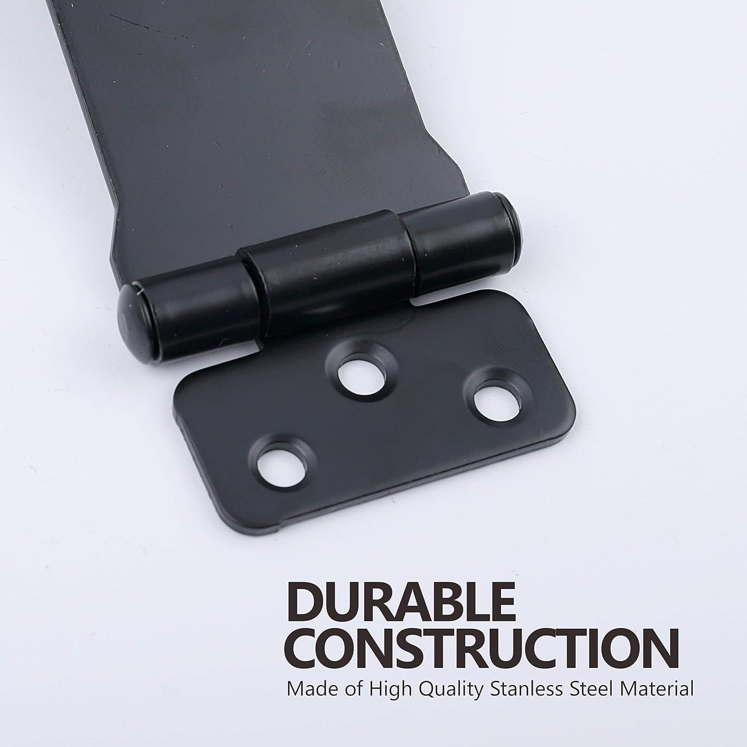 2 Pack Door Locks Hasp Latch, Cabinet Locks, Twist Latch with Knob Lock, Hasp Lock, Chrome Plated for Small Doors Drawer Cabinet (4” x 1-5/8”, Black)