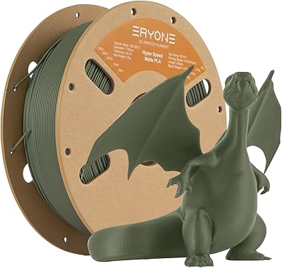 26 – ERYONE High Speed Matte PLA Filament 1.75mm +/- 0.03mm, 30-500mm/s Rapid 3D Printing PLA Filament, Hyper Speed Matte PLA Filament Fit Most F…