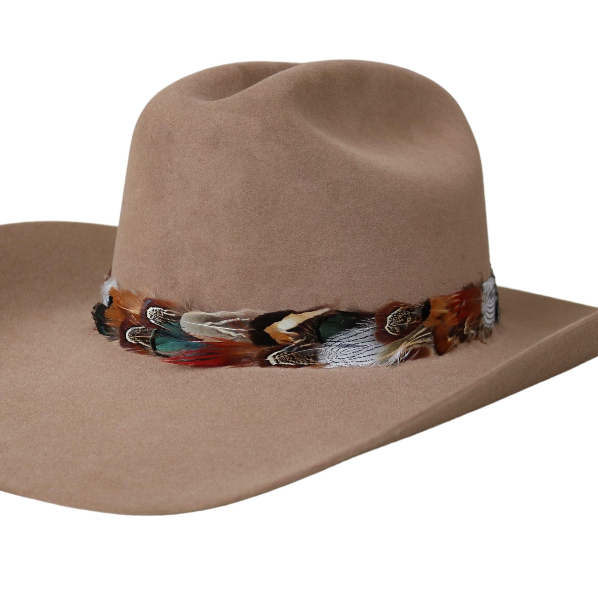 Vistoso Western Feather Cowboy Hat Band for Men Women Natural Feather (Width: 3 cm)