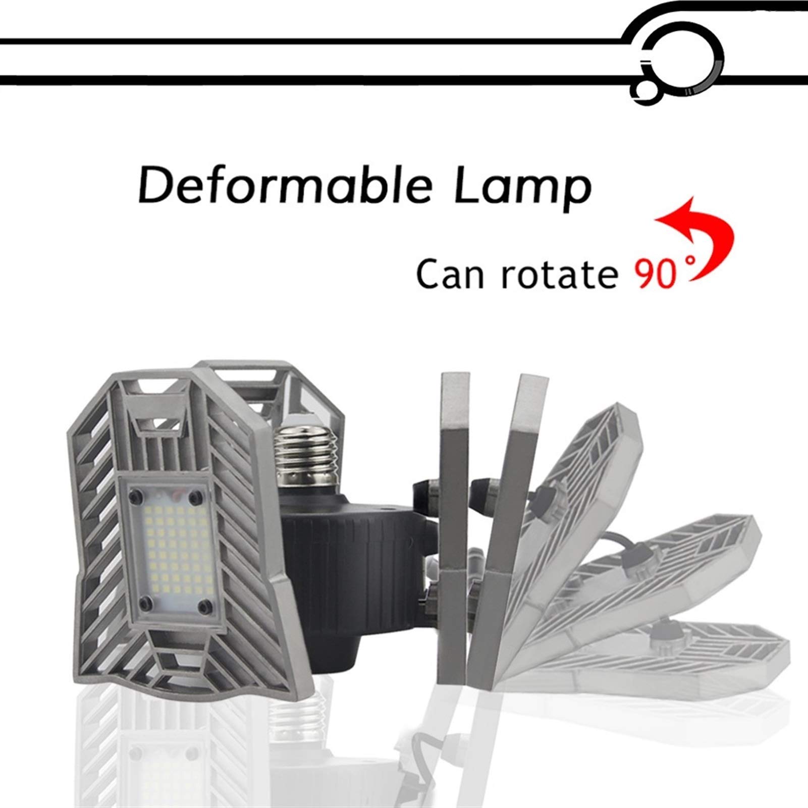 Luce Garage,Plafoniere Led A Soffitto Garage 60W 144 deformabile Lamp Garage luce del cereale della lampadina ad alta intensità Parcheggio Magazzino scantinato industriali Home Lighting(220V,Without R