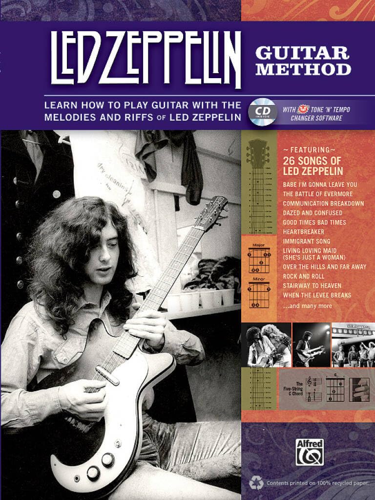 Led Zeppelin guitar method avec tablatures précises et CD d'accompagnement rock
