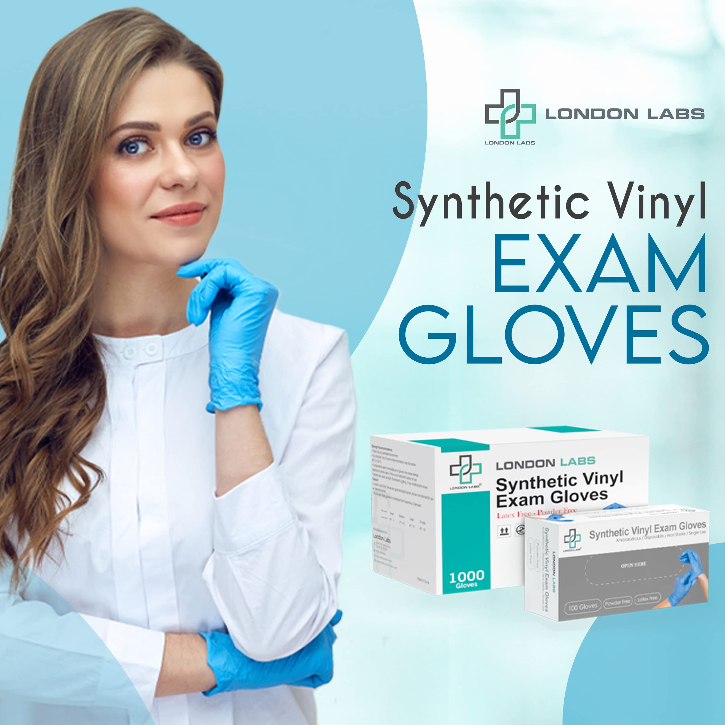 1000 Synthetic Vinyl Gloves Small, Gloves Disposable Latex Free, Non Latex Gloves Small, Powder Free Vinyl Gloves, Small Vinyl Gloves, Vynle gloves, Hand Gloves Disposable, Vynil Gloves (Small)