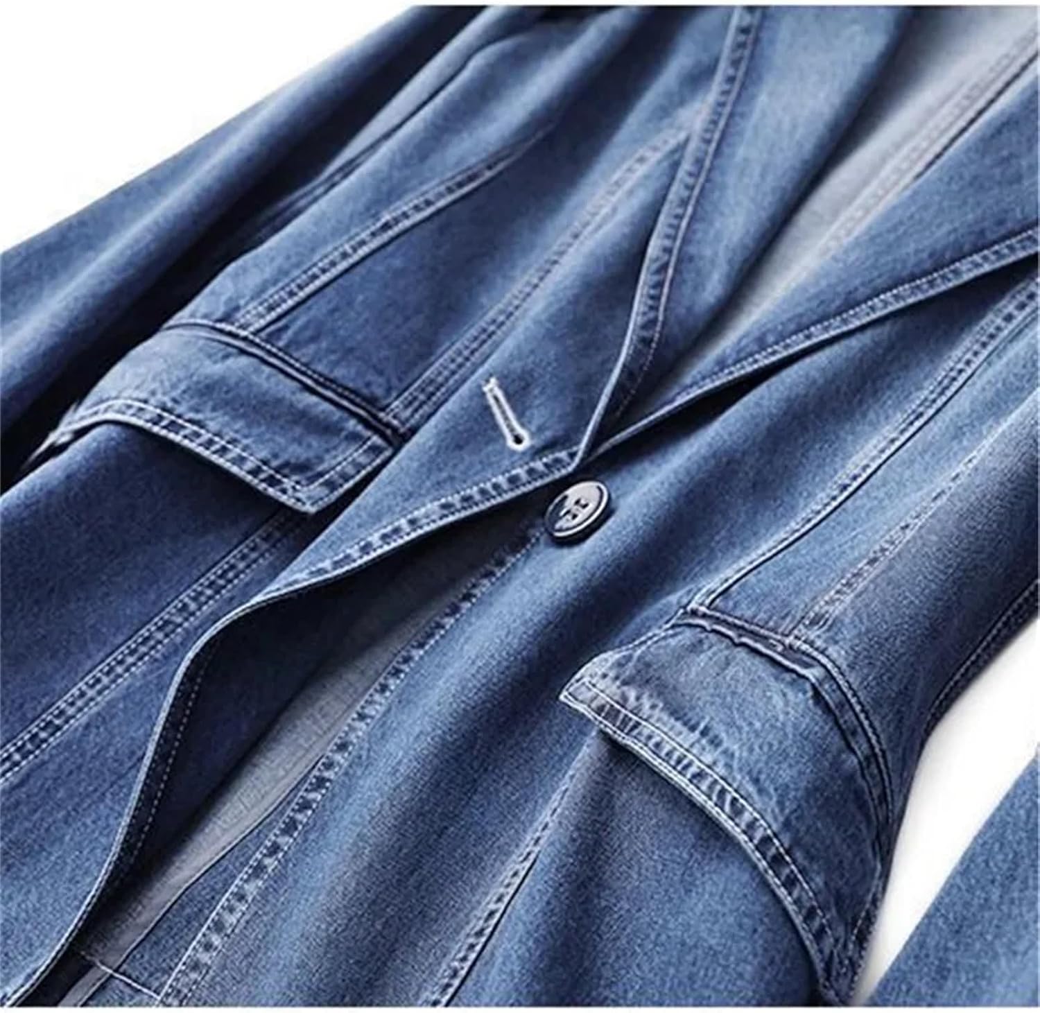 Spring Autumn Vintage Suit Women Denim Jacket Casual Loose Short Denim Blazer Outwear