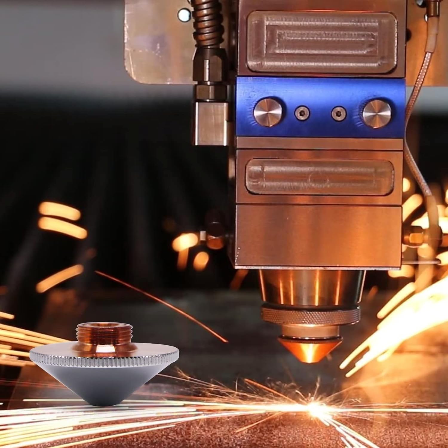 10 Pcs Laser Nozzle Single Layer Dia.28mm H15mm Caliber 2.0mm for WSX HANS Fiber Laser Engraver Cutting Machine Head