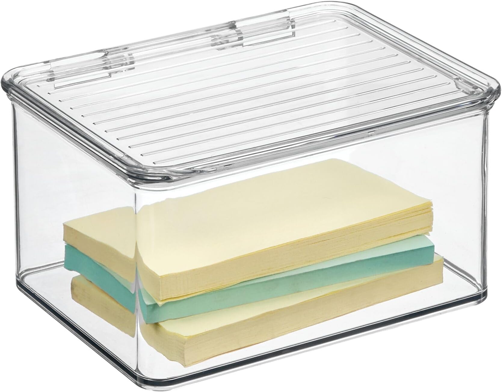 (X-Small) - InterDesign Kitchen, Pantry, Refrigerator, Freezer Storage Container with Hinged Lid, 1.4l, Clear