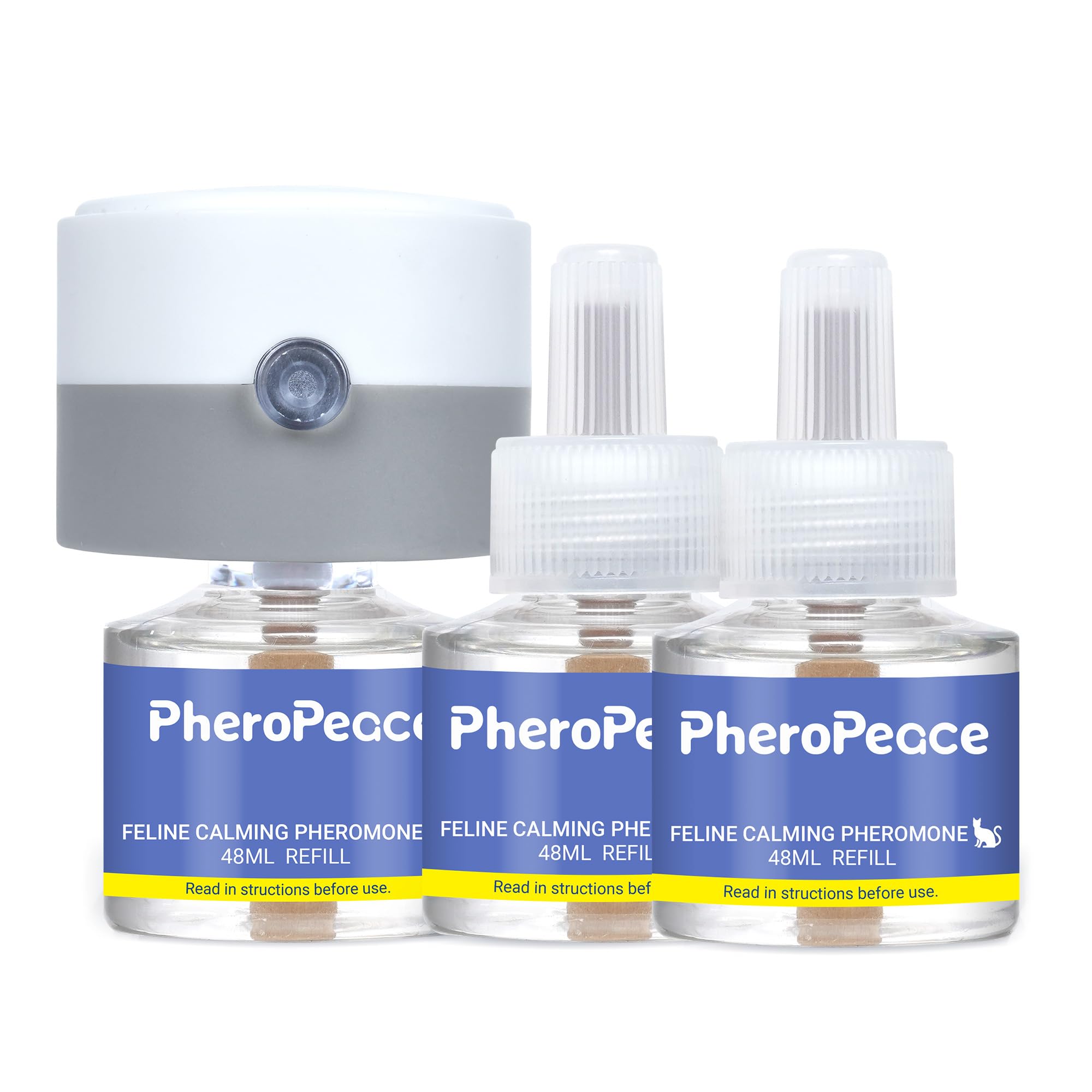 Cat Calming Diffuser Kit (1 Diffuser + 3 Refills, 48ml Each) Cat Pheromones Calming Diffuser for Multi-Cat Conflict, Urine Marking & Scratching - image 7