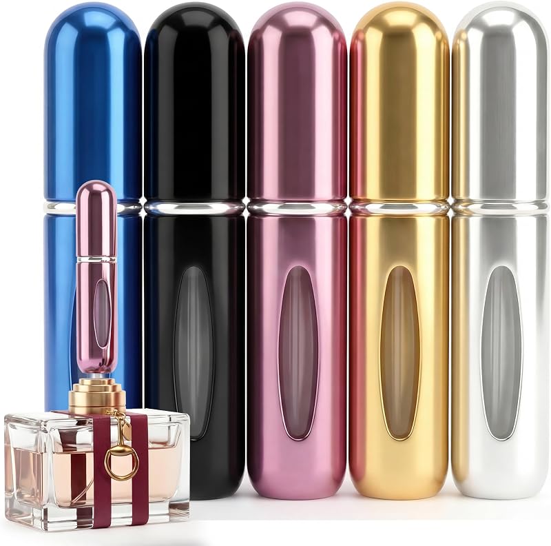 MURMUSH Frasco Atomizador Recarregável para Perfume 5 mL, Pacote com 4