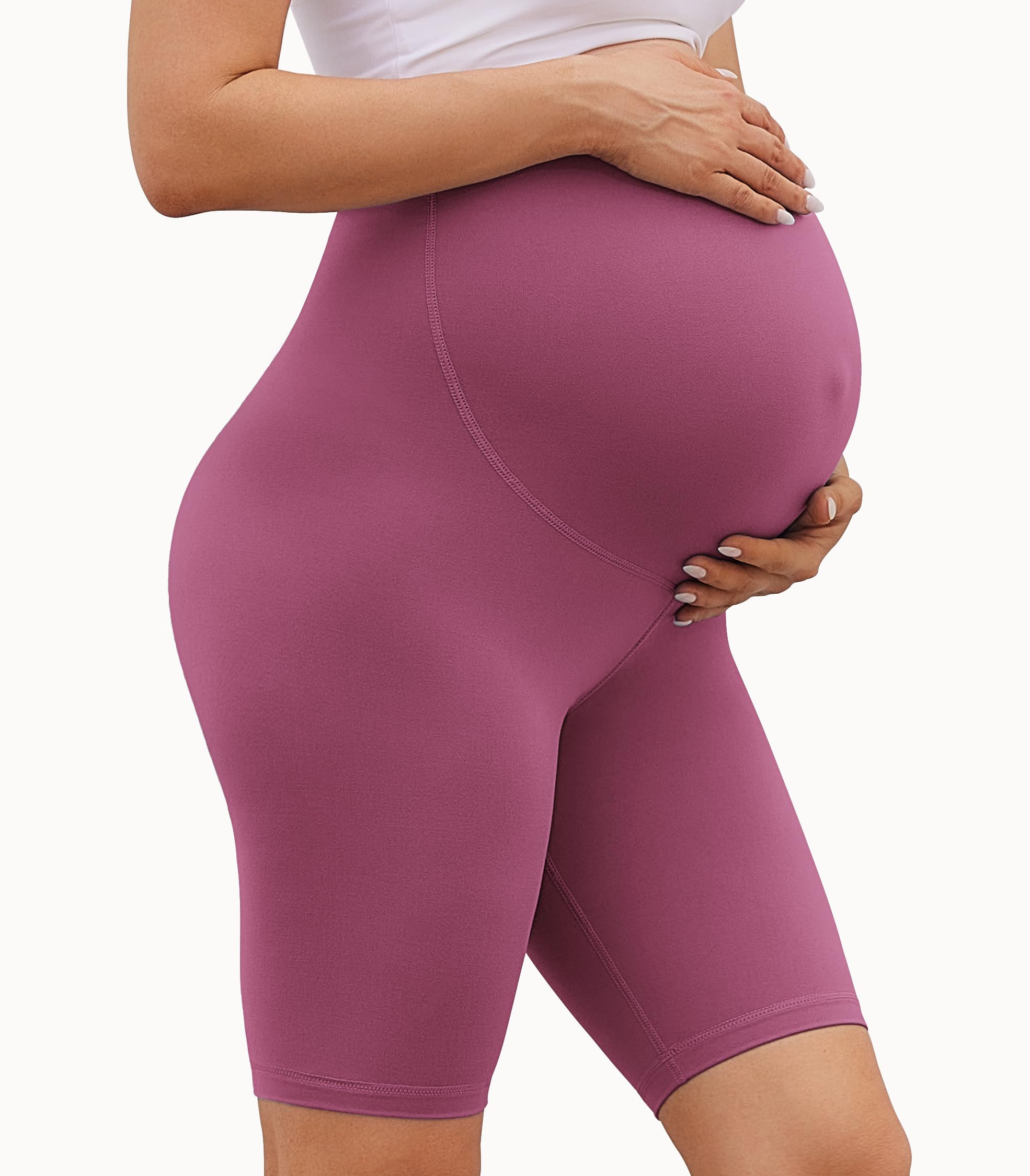 VALANDY Creamlush - Pantaloncini premaman sopra la pancia, da motociclista, per la gravidanza, pantaloni da yoga (S-XL)