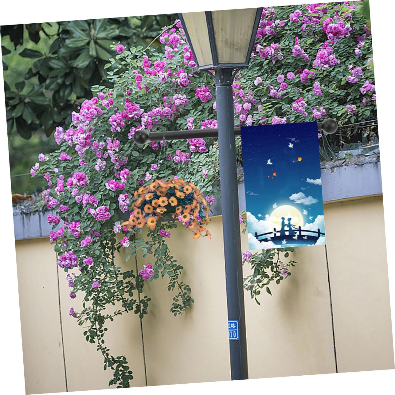 3pcs Outdoor Light Pole Cross Arm Ladder Rest Aluminum Alloy Lamp Post Accessory Flag Holder