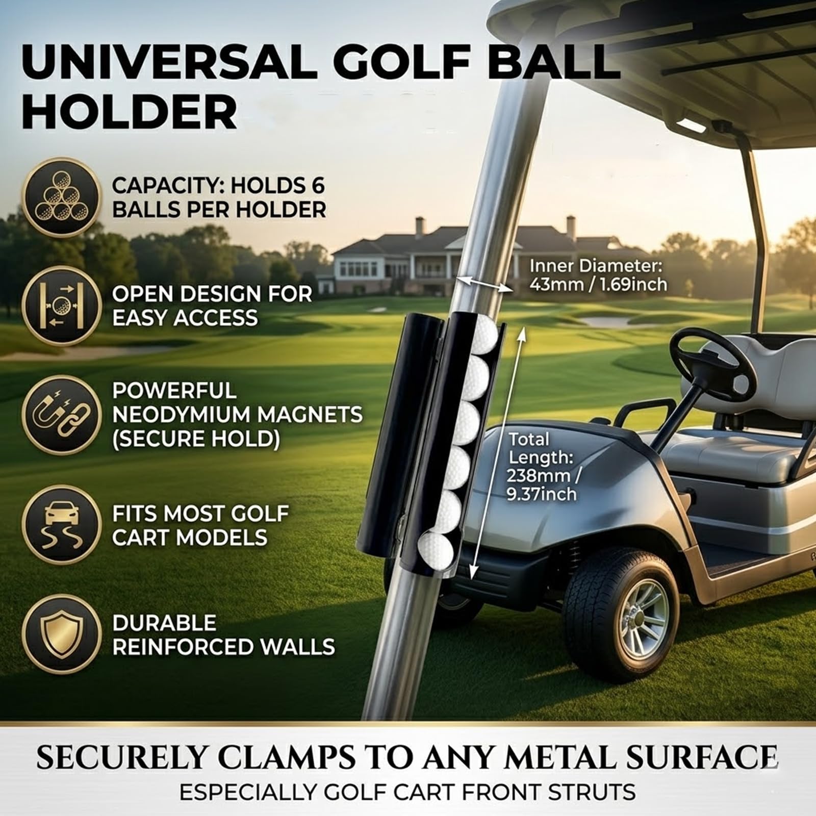 2 x magnetische 3-in-1-Golfballhalter