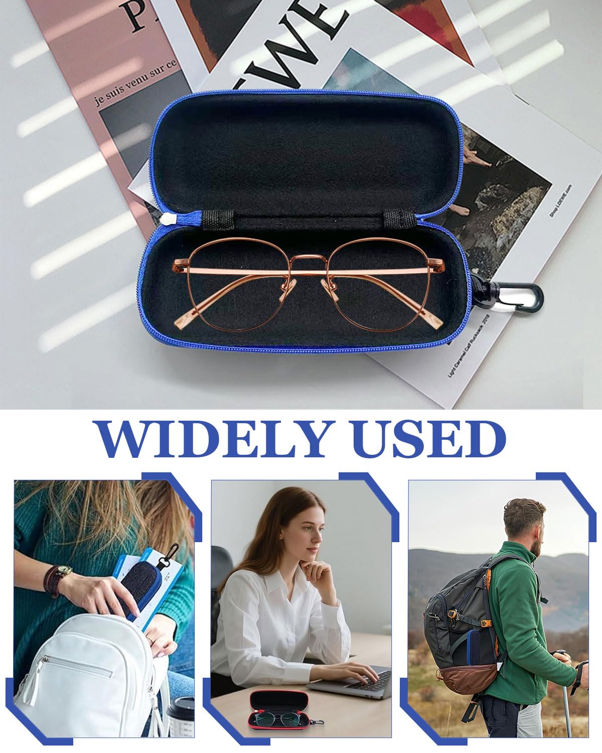 Borsa portaoggetti occhiali da viaggio 3 pezzi custodia occhiali portatile