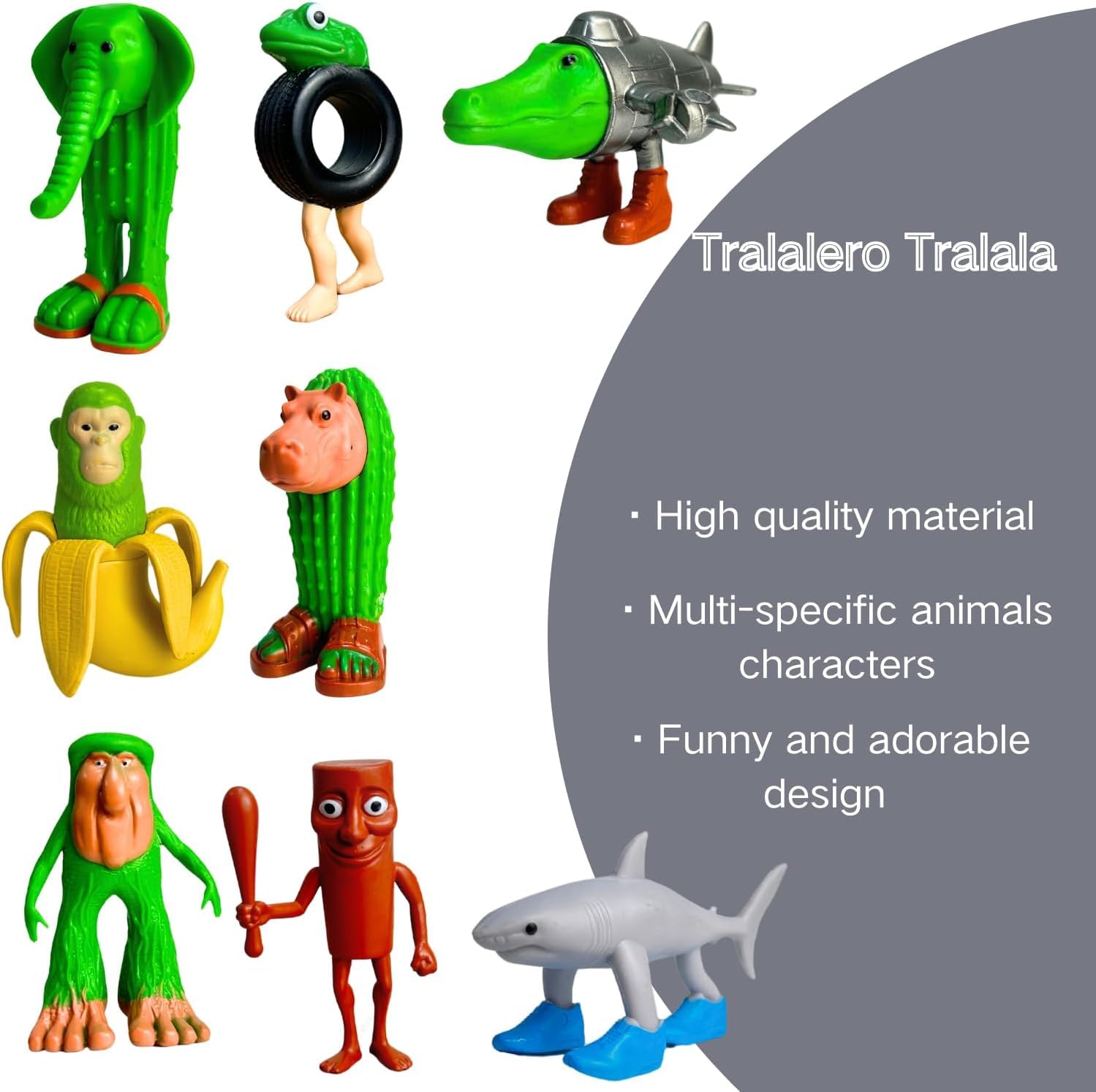 JAAIP Tung Tung Tung sahur Toy - brainrot Toys tralalero tralala Unique Toys brainrots Toy for Boys and Girls of All Ages (All 8 Design) 3