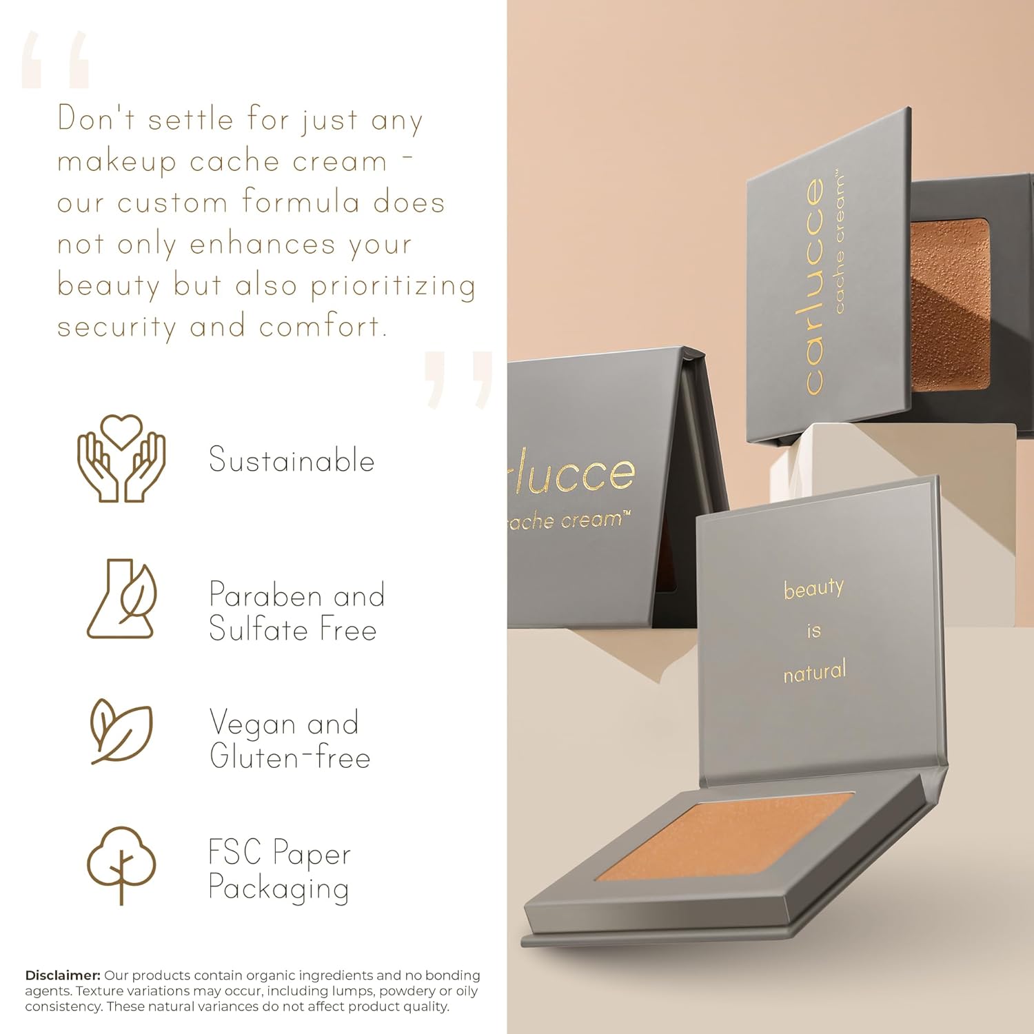 Carlucce Cache Cream 3-in-1 Makeup Color Palette (Raw) – Foundation, Concealer & Primer in One – Medium to Full Coverage, Natural Finish, Vegan, Clean & Cruelty-Free Formula