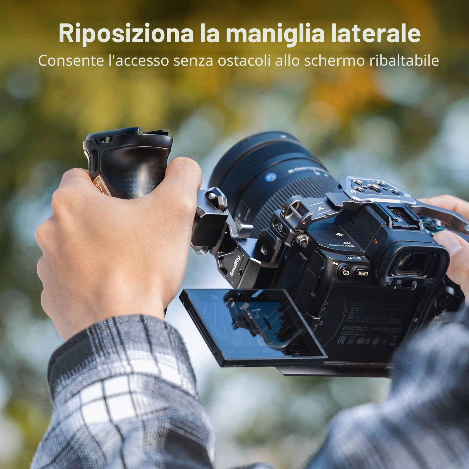 SMALLRIG Adattatore di Estensione per Maniglia Laterale con Morsetto NATO, per Guide NATO, per Gabbie con Guide NATO Integrate, Piastre di Montaggio - 4458