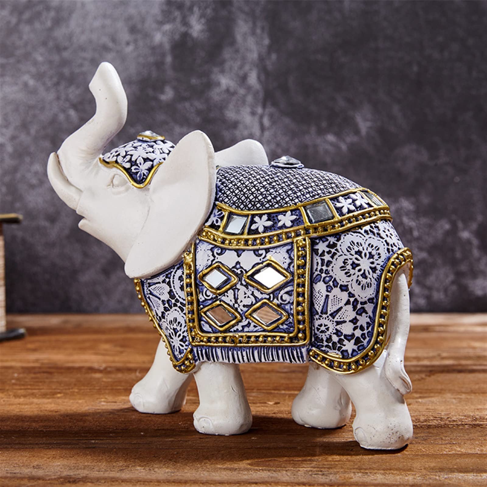Amazon.co.jp: 象の装飾、大きな象の置物、家の装飾、11インチの