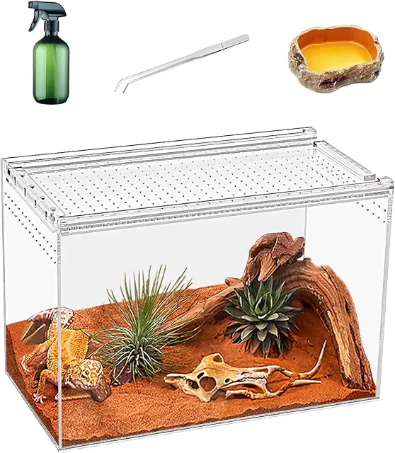 KAKOOTI Reptile Terrarium - 28x15x20cm Magnetic Acrylic Insecten Terrarium