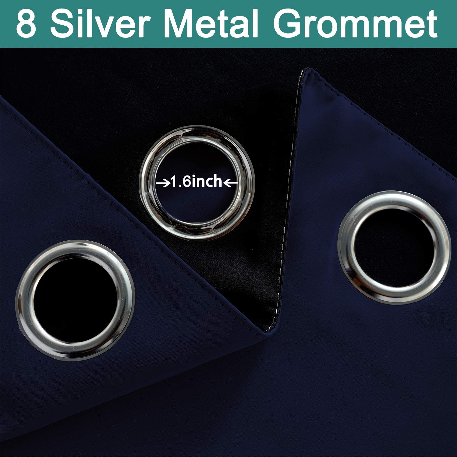 Yakamok - Tende Oscuranti Pannello con Occhielli per Camera da Letto, con Isolamento Termico, 132 cm di Larghezza, 2 Pannelli Lunghi, Colore: Bianco Puro