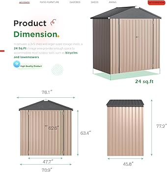 ショコページ Amazon.com : AECOJOY 6' x 4' Storage Shed, Metal Sheds & Outdoor